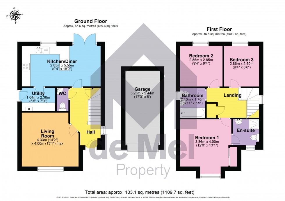 Floorplan for Opal Way, Bishops Cleeve