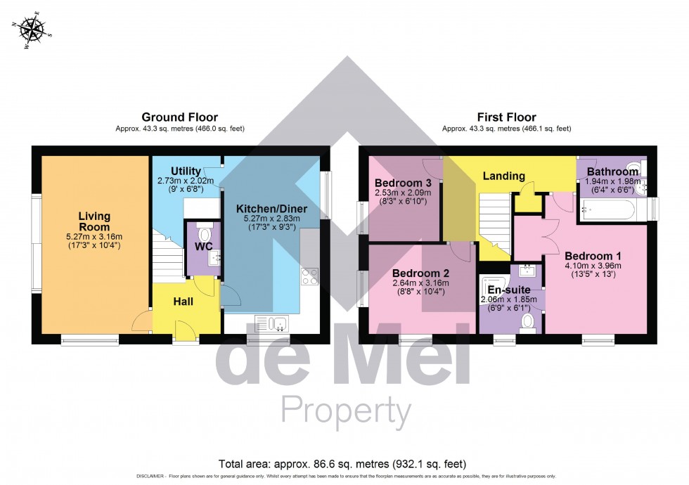 Floorplan for Hill View Close, Bishops Cleeve
