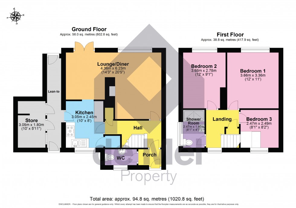 Floorplan for Meads Close, Bishops Cleeve