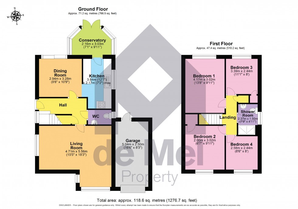 Floorplan for Linden Avenue, Prestbury