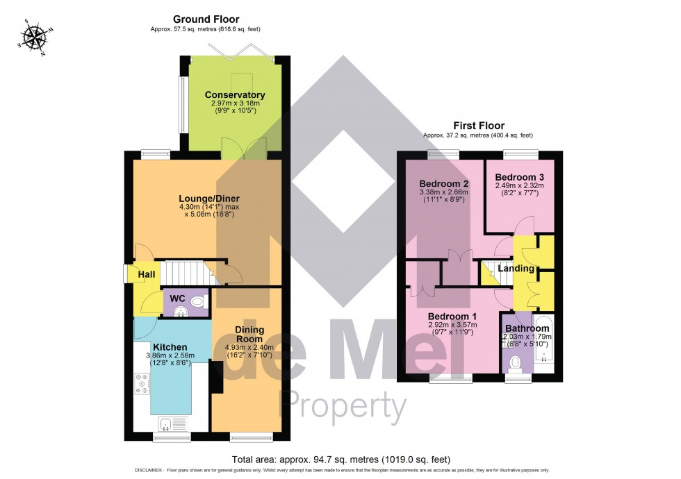 Floorplan for Nortenham Close, Bishops Cleeve, Cheltenham, GL52