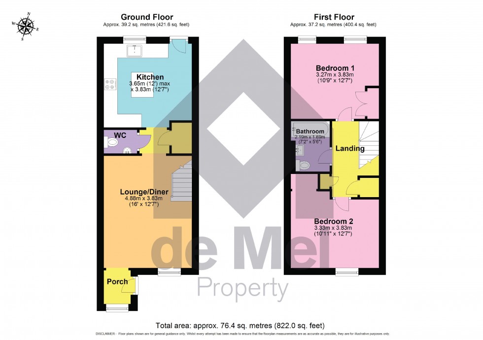 Floorplan for Orchard Close, Bredon