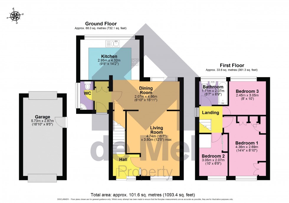 Floorplan for Ridgemount Close, Brockworth