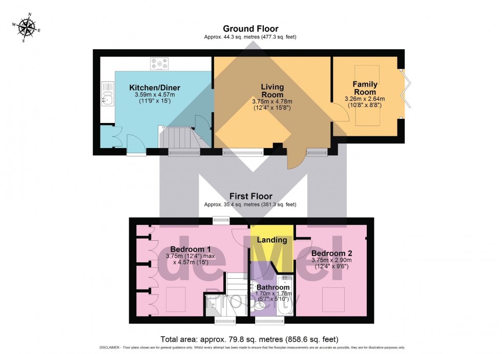 Floorplan for Finsbury Cottage, Cheltenham Road, Bishops Cleeve