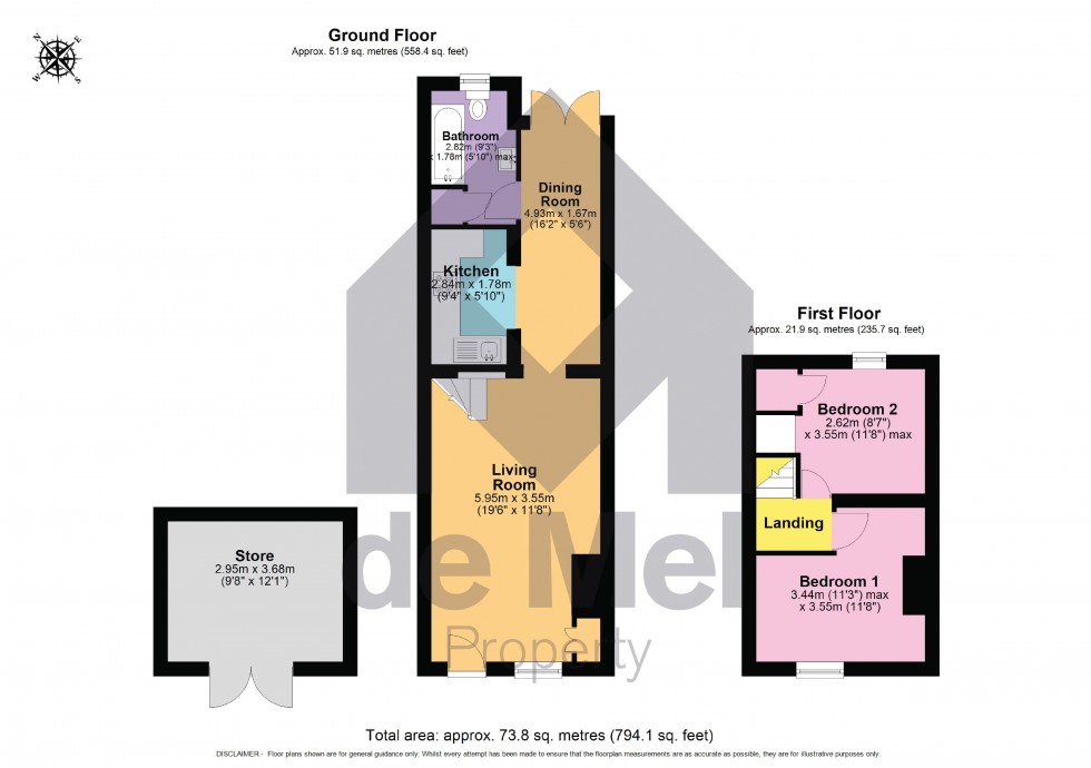 Floorplan for Upper Park Street, Cheltenham, Gloucestershire, GL52