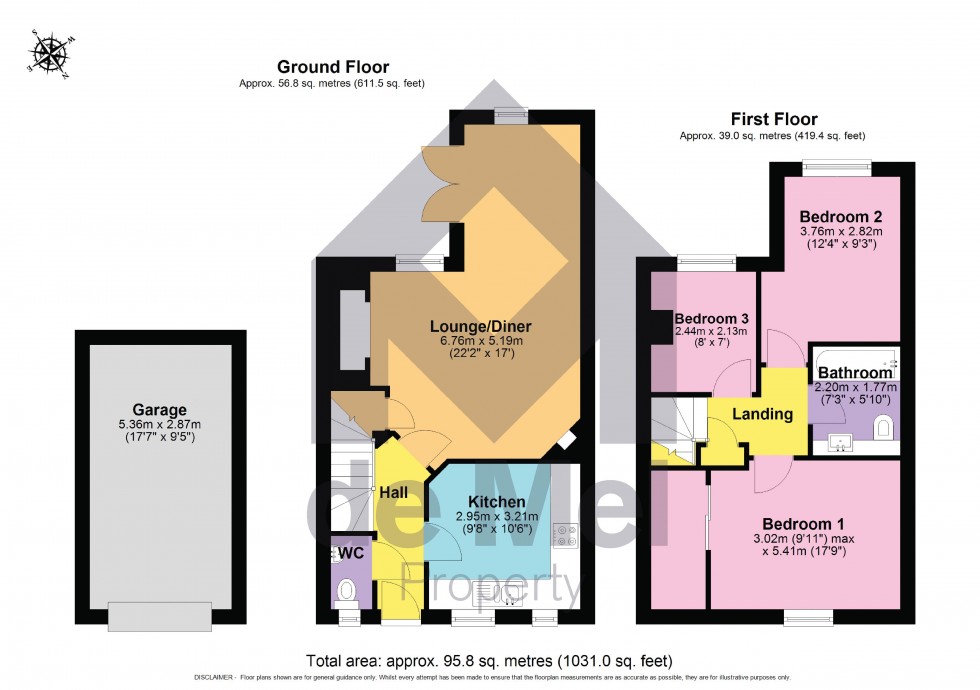 Floorplan for Huxley Way, Bishops Cleeve, Cheltenham, GL52