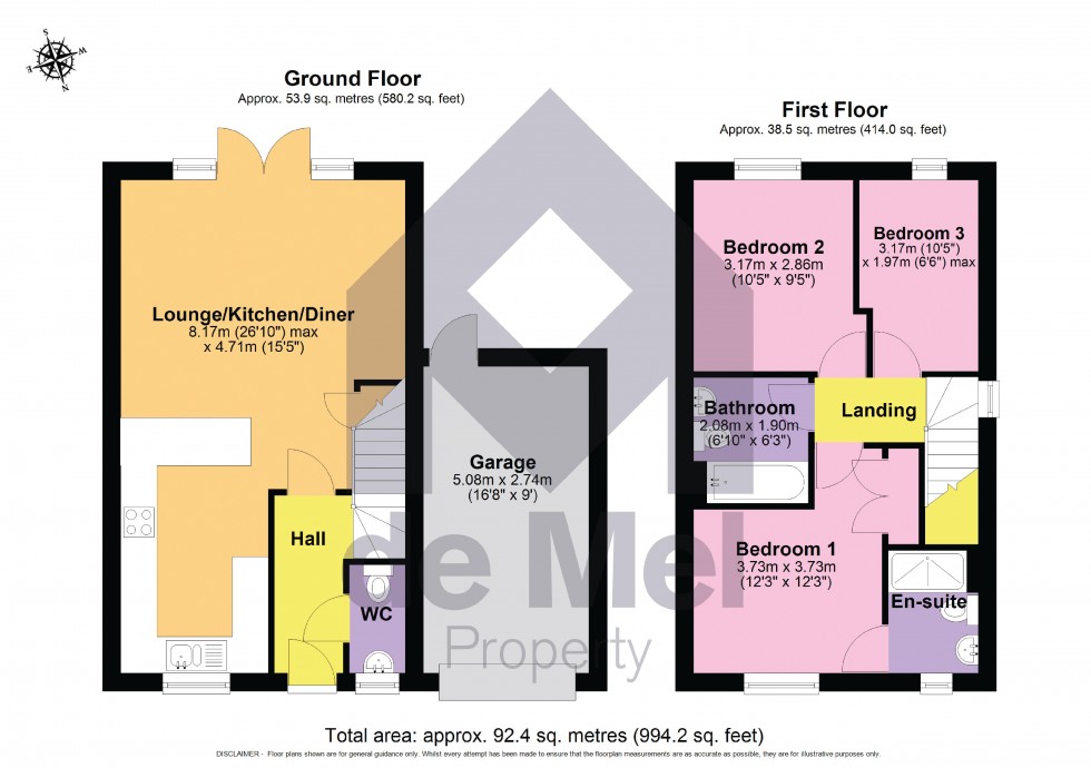 Floorplan for Cowslip Drive, Bishops Cleeve, Cheltenham
