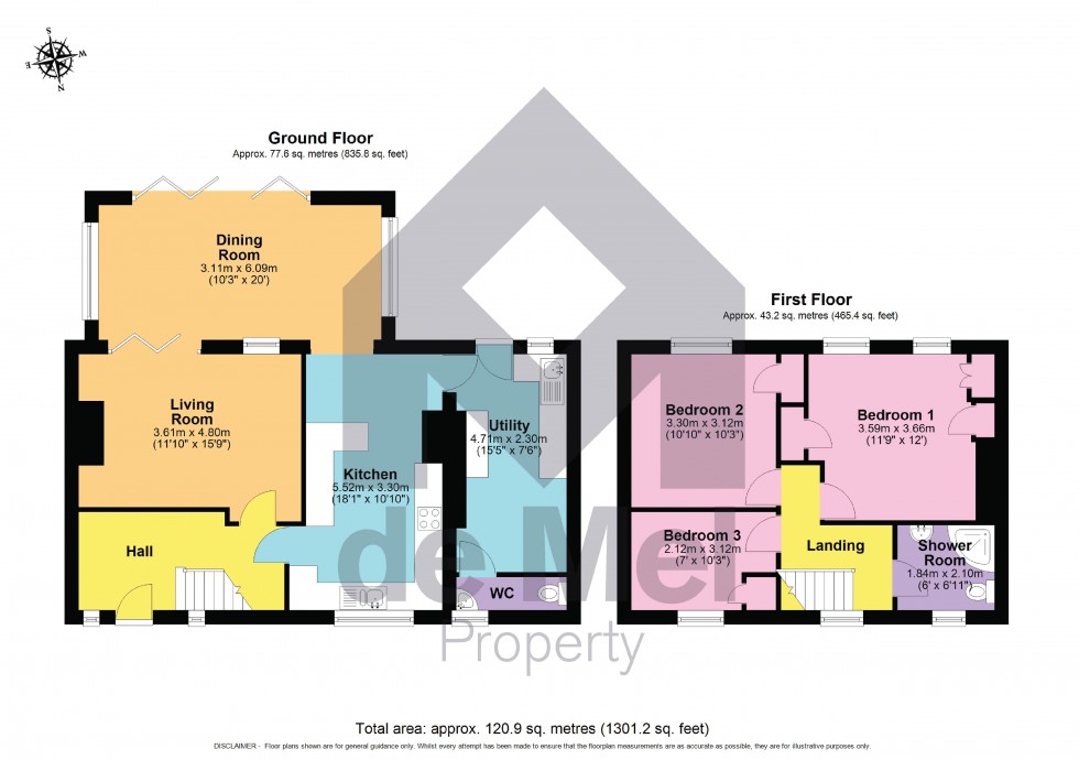 Floorplan for Old Forge Cottages, Didbrook, Gloucestershire, GL54