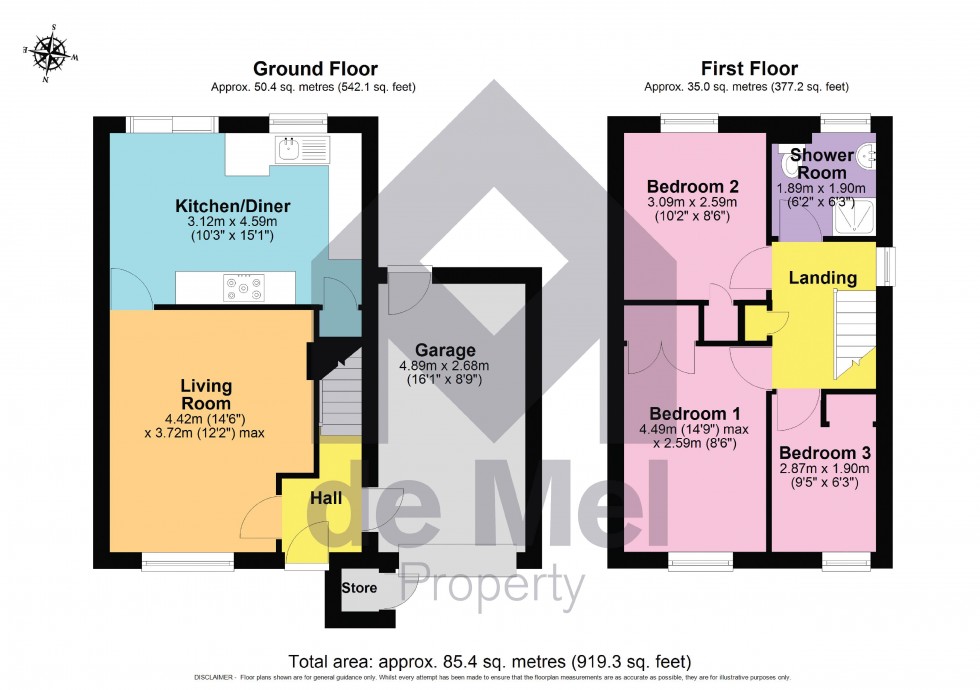 Floorplan for Maple Close, Evesham