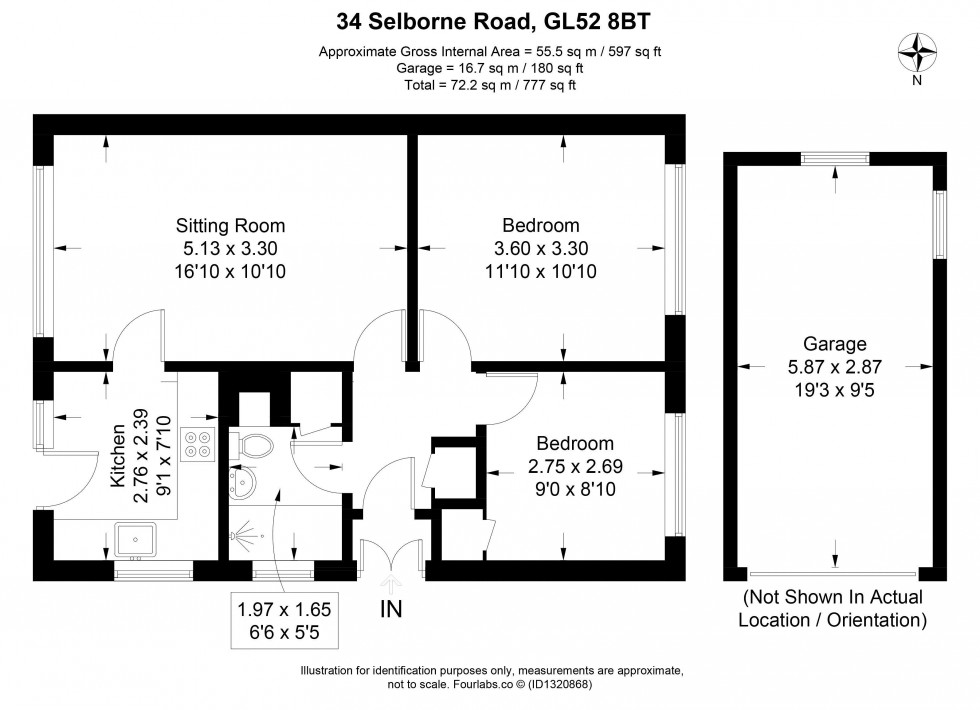 Floorplan for Selborne Road, Bishops Cleeve