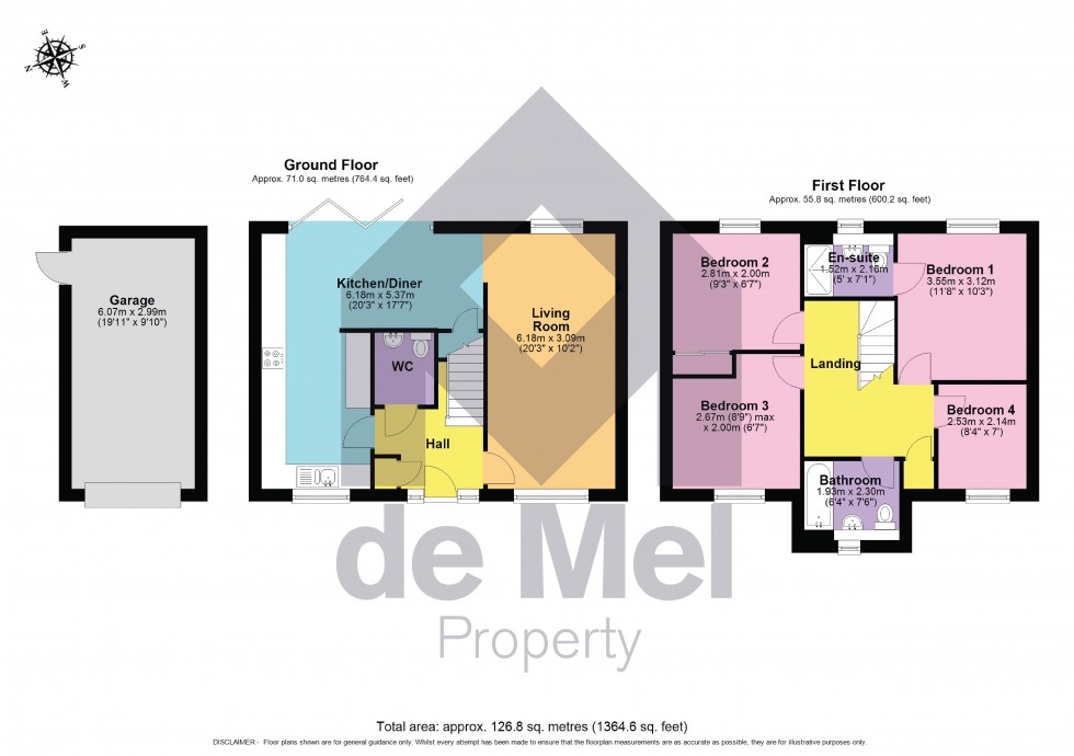 Floorplan for Pastures Avenue, Bishops Cleeve, Cheltenham, Gloucestershire, GL52