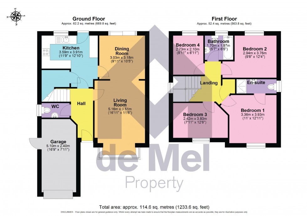 Floorplan for Yarlington Close, Bishops Cleeve, Cheltenham, GL52
