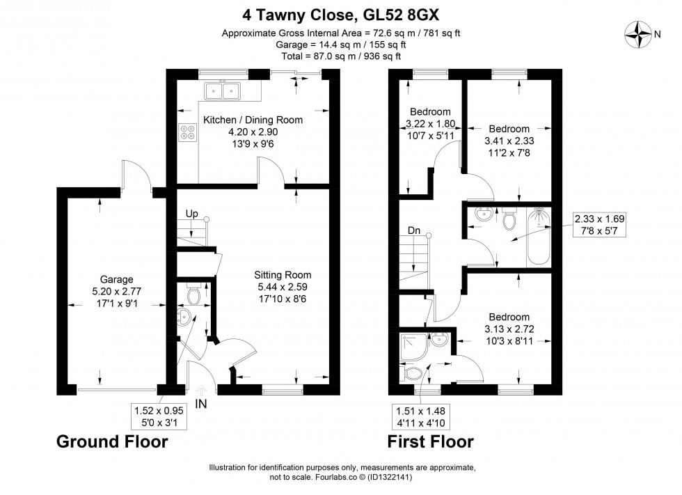 Floorplan for Tawny Close, Bishops Cleeve