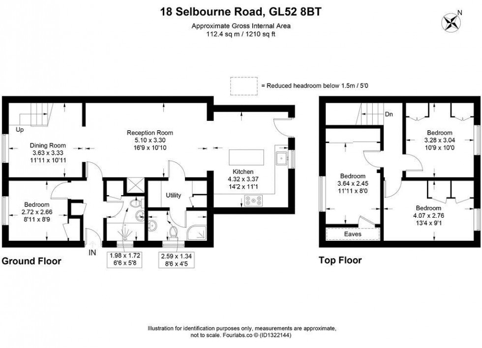 Floorplan for Selborne Road, Bishops Cleeve, Cheltenham, GL52