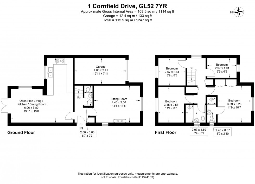 Floorplan for Cornfield Drive, Bishops Cleeve
